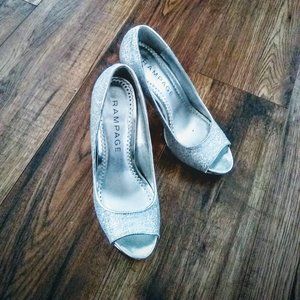 Silver Glitter Heels